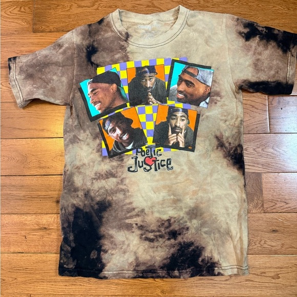 Chemistry Tops - Chemistry 2Pac Poetic Justice Brown/Black Tie Dye Short Sleeve Tee